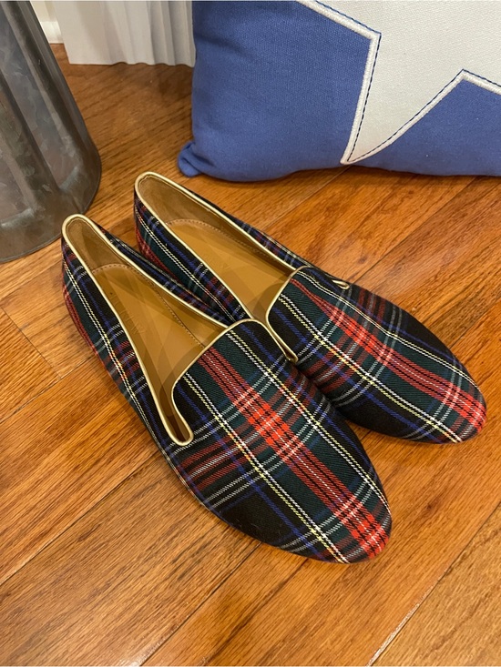 J. Crew Shoes - J.Crew Women's Plaid Tartan Black Red Green Blue Flats Slip-on Shoes Size 8.5